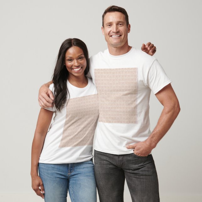 Camiseta um wallpaper bege e branco com um padrão (Unissex)