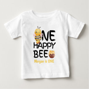 Camiseta Uma Abelha Feliz Mel Amarelo  Garotas Abelhas Aniv