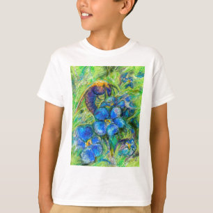 Camiseta Uma abelha & flores do miosótis