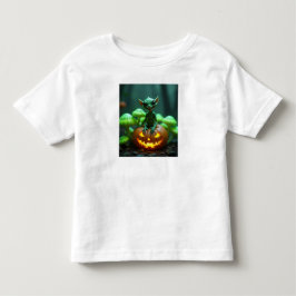 Camiseta Uma abóbora verde e alienígena de halloween