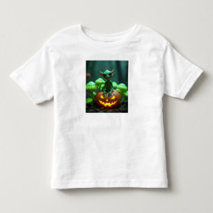 Camiseta Uma abóbora verde e alienígena de halloween