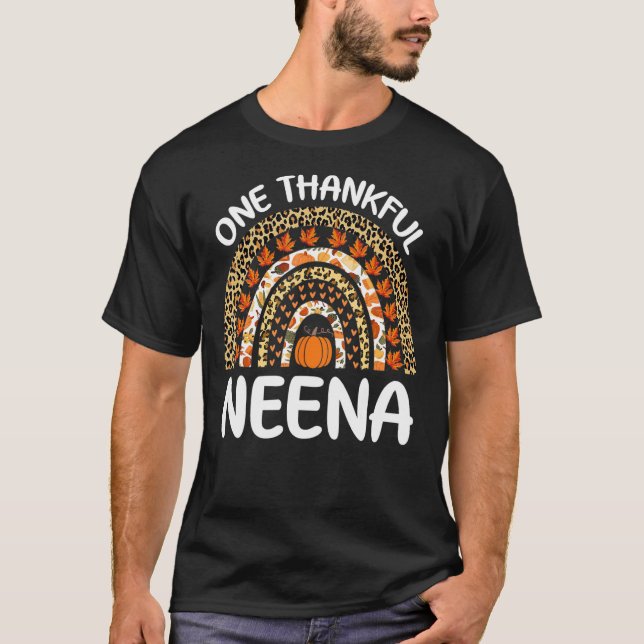 Camiseta Uma Ação de Graças de Neena Rainbow Leopard Fa (Frente)