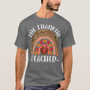Camiseta Uma Ação de Graças do Professor Leopard Rainbow