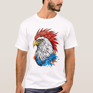 Camiseta uma águia careca com vermelho