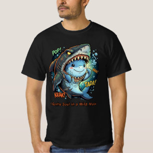 Camiseta Uma Alma Gentil em uma Máscara Selvagem Tubarão Fo