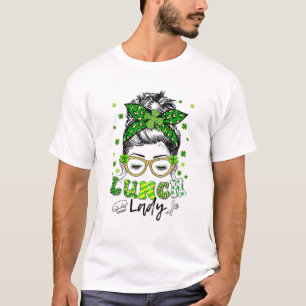 Camiseta Uma Almoça Sortuda Lady Shamrock Mensagem Bun Funn