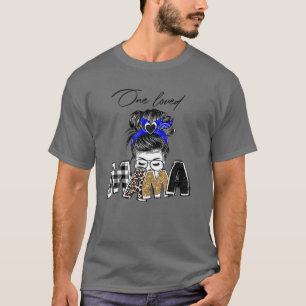 Camiseta Uma Ama Mamã Mãe Vida Mensageira Leopard Bun Mãe