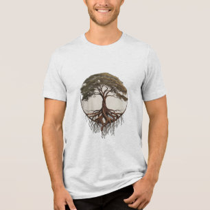 Camiseta Uma árvore com raízes intrincadas