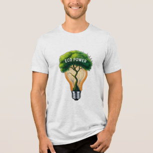 Camiseta Uma árvore cultivando uma lâmpada de dentro a