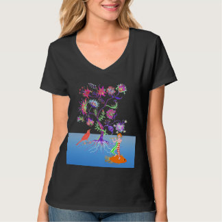 Camiseta Uma árvore da vida e um tocador de flauta