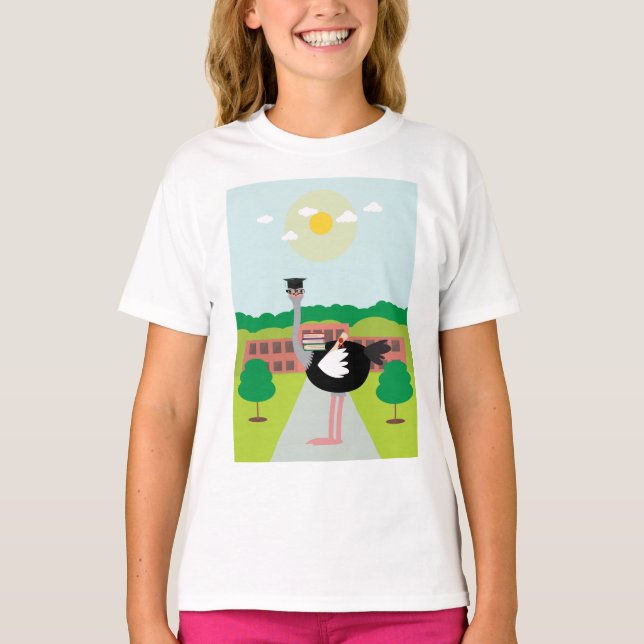 Camiseta Uma avestruz educada (Frente)