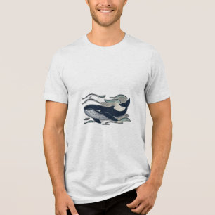 Camiseta Uma baleia nadando.