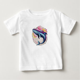 Camiseta Uma baleia nadando pelo espaço