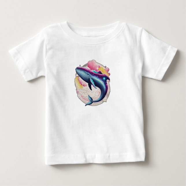Camiseta Uma baleia nadando pelo espaço (Frente)