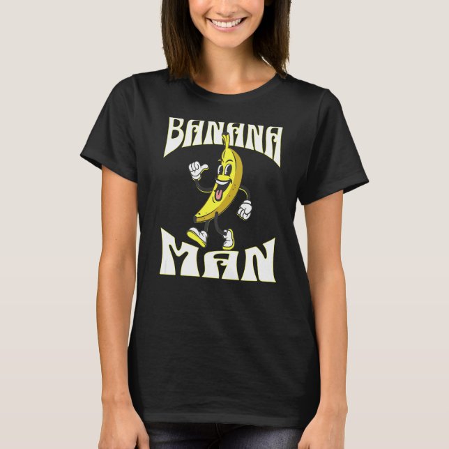 Camiseta Uma Banana com pernas de braços e calçados (Frente)