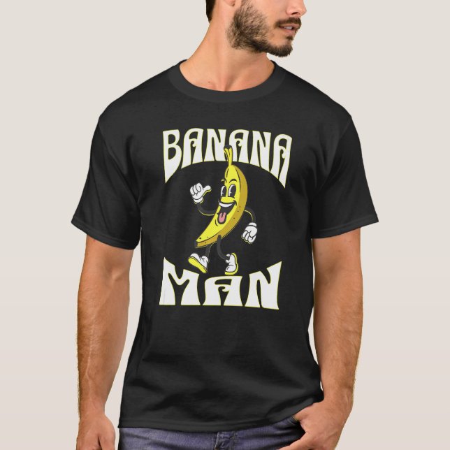 Camiseta Uma Banana com pernas de braços e calçados (Frente)