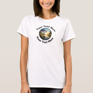 Camiseta Uma bela Garça-branca-grande com texto personaliza