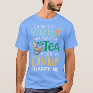 Camiseta Uma Bola De Fios Uma Xícara De Chá A Cadeira Comfy