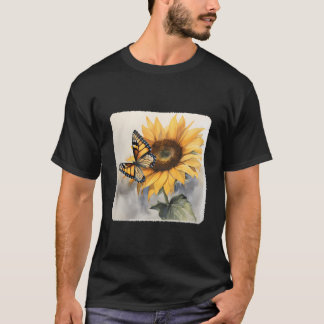 Camiseta Uma Borboleta Descansando Em Uma Borboleta De Jard