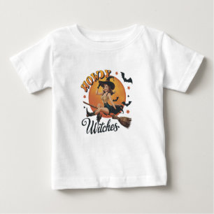 Camiseta Uma bruxa alegre cavalgando uma vassoura