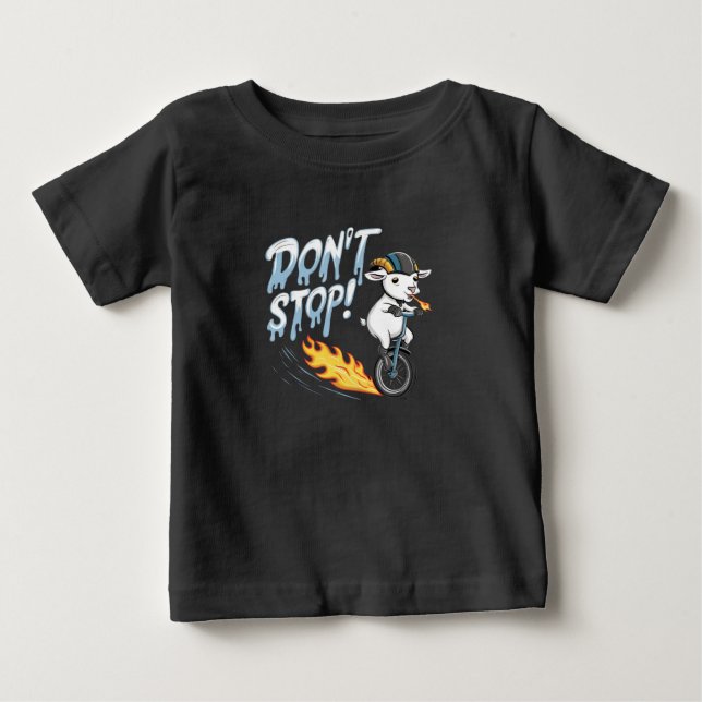 Camiseta Uma cabra montando um uniciclo (Frente)