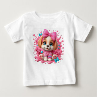 Camiseta Uma cachorrinha adorável e fofa com olhos grandes