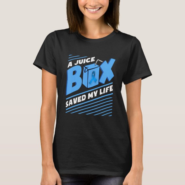 Camiseta Uma Caixa De Sumo Salvou Minha Vida Diabetes Dm Bl (Frente)