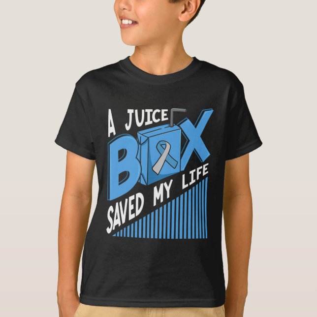 Camiseta Uma Caixa De Sumo Salvou Minha Vida Diabetes Dm Bl (Frente)