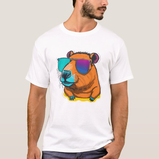 Camiseta uma capivara de óculos (Frente)