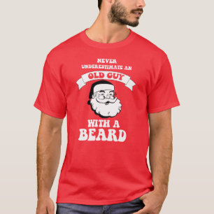 Camiseta Uma cara idosa com uma barba - Natal engraçado