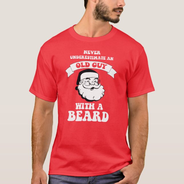 Camiseta Uma cara idosa com uma barba - Natal engraçado (Frente)
