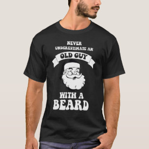 Camiseta Uma Cara Velha Com Um Papai Noel De Natal