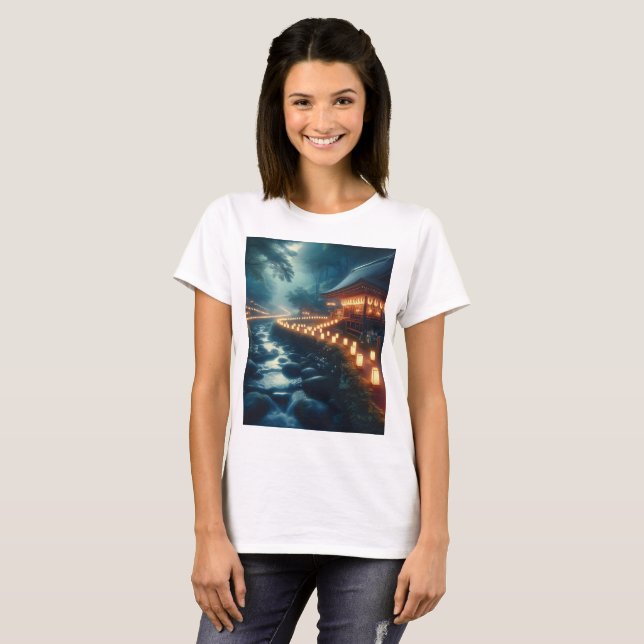 Camiseta uma casa acesa com luzes na parte superior (Frente Completa)
