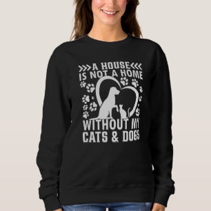 Camiseta Uma Casa Não É Uma Casa Sem Meus Gatos E Cães Pet