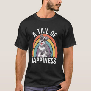 Camiseta Uma Cauda de Felicidade Cachorro Schnauzer Miniatu