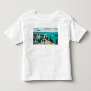 Camiseta Uma cena da pesca com uma captura enorme