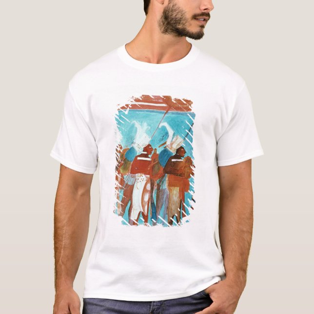 Camiseta Uma cena da vida, descrevendo os músicos que jogam (Frente)