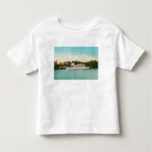 Camiseta Uma cena do Rio Sacramento com um Riverboat
