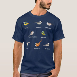 Camiseta Uma coleção de pássaros-de-cabeça