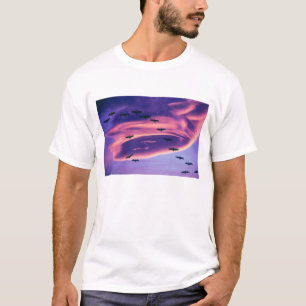 Camiseta Uma composição fotográfica de grous-da-sibéria em 
