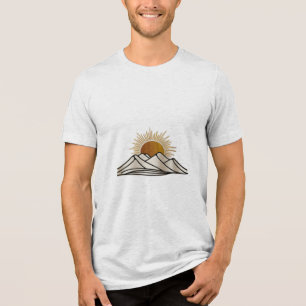 Camiseta Uma cordilheira com um sol nascente