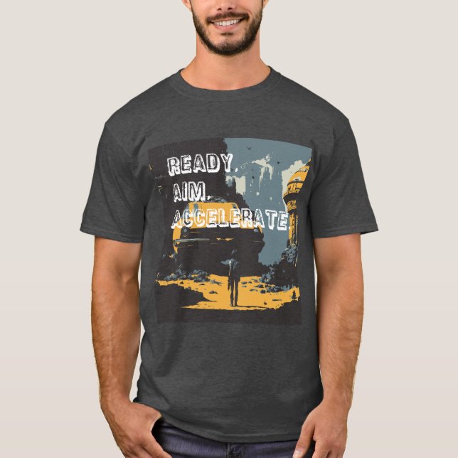 Camiseta Uma Corrida Futurística Contra O Tempo. (Frente)