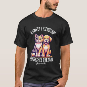Camiseta Uma Doce Amizade Reanima A Alma Versículo Bíblico
