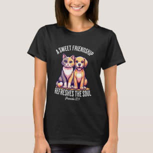 Camiseta Uma Doce Amizade Revitaliza Versículo Bíblico