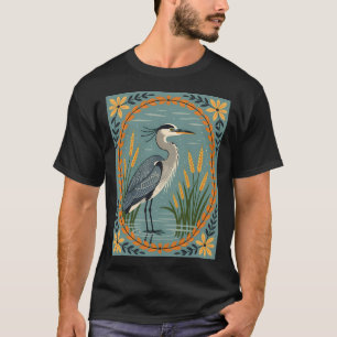 Camiseta Uma encantadora ilustração de uma garça de olhos a