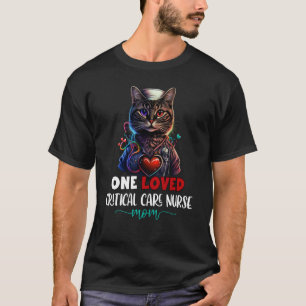 Camiseta Uma Enfermeira Crítica Amada Mãe Gato Colorida Mam