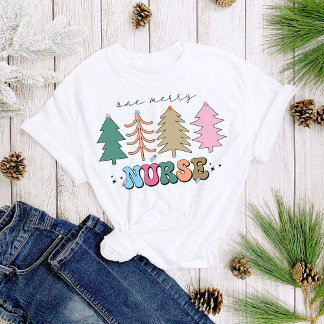 Camiseta Uma enfermeira de Feliz divertida no Natal das mul