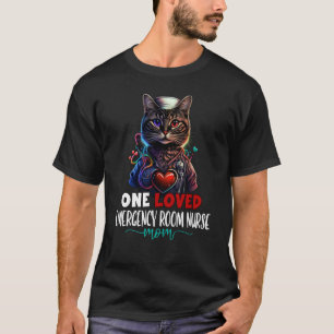 Camiseta Uma Enfermeira de Urgência Amada Mãe Gata Enfermei