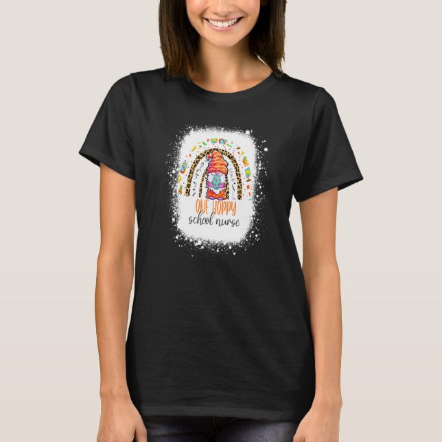 Camiseta Uma Enfermeira Hoppy Páscoa Leopard Rainbow (Frente)