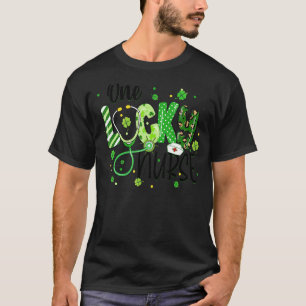 Camiseta Uma Enfermeira Sortuda A Vida Leopard Shamrocks Ru